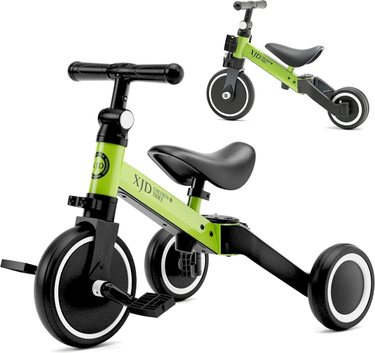 5 in 1 peuter loopfiets kinderdriewieler voor 1-4 jaar oude jongens en meisjes, 3 wielen kinder driewielers, eerste babyfiets voor binnen en buiten, verjaardagscadeaus voor peuters (5-in-1, groen) Kinderfiets kopen online