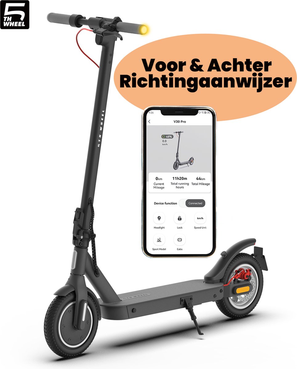 5th wheel v30pro elektrische step voor en achter led richtingaanwijzer 25km u actieradius 32km