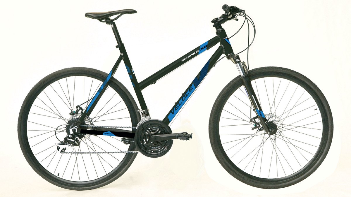 ACROPOLIS 703 TREKKING 28 INCH LADY H46 > 24 SPEED BLACK BLUE Fiets kopen online