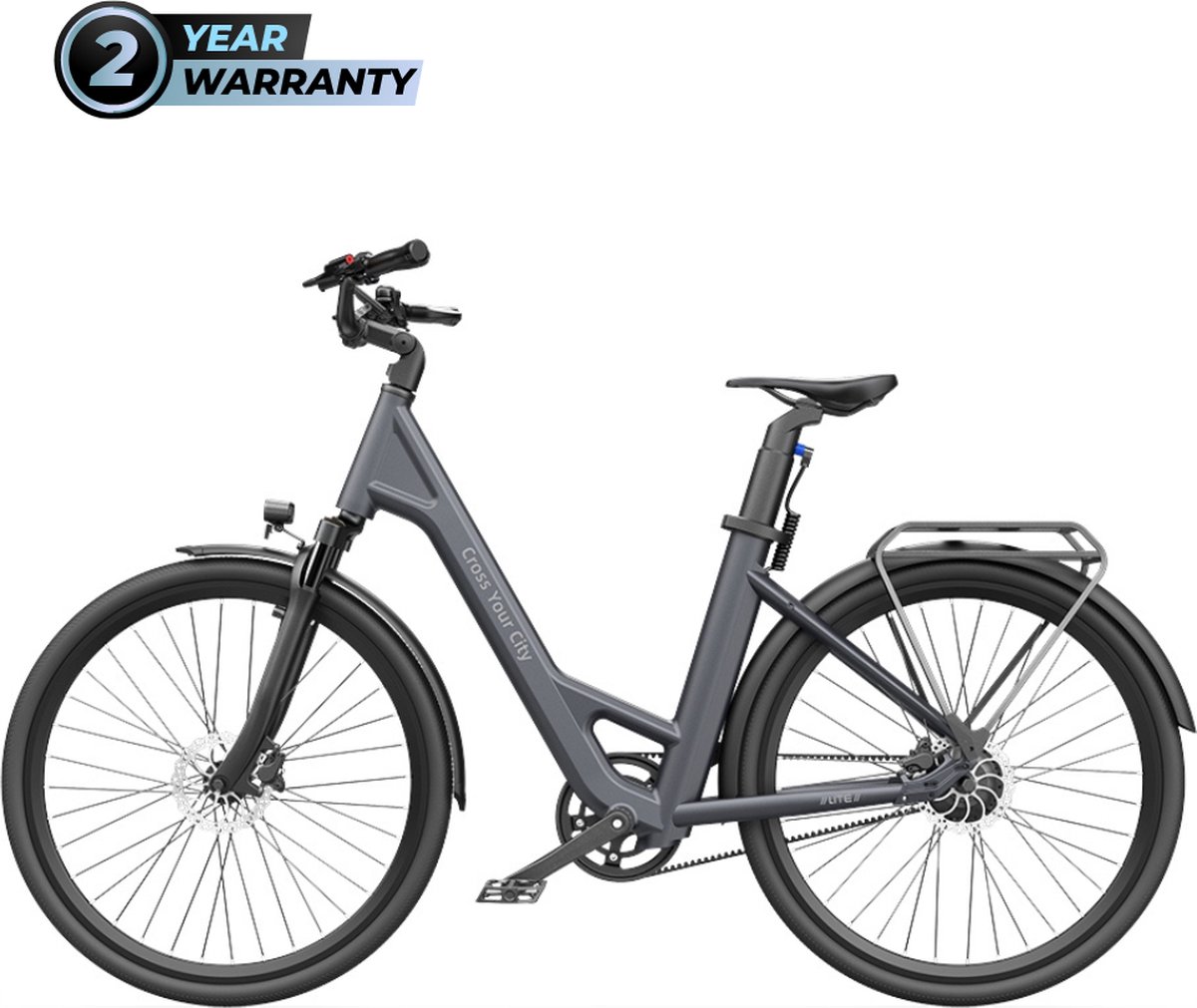 ado air 28 allround elektrische stadsfiets samsung batterij carbon belt koppelsensor verstelbare voorvork donkergrijs