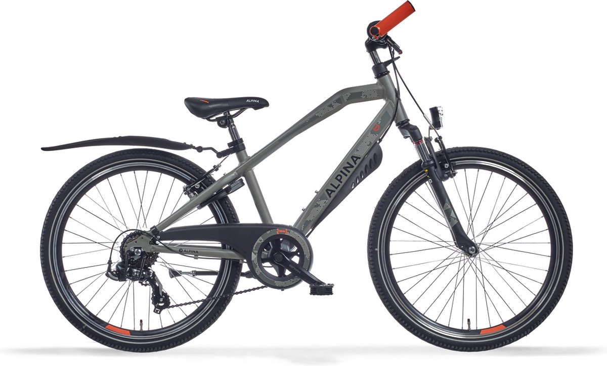Alpina Trial Jongensfiets - 24 inch - Desert Grey Matt R7 - 7 versnellingen - Mountainbike - Grijs Kinderfiets kopen online