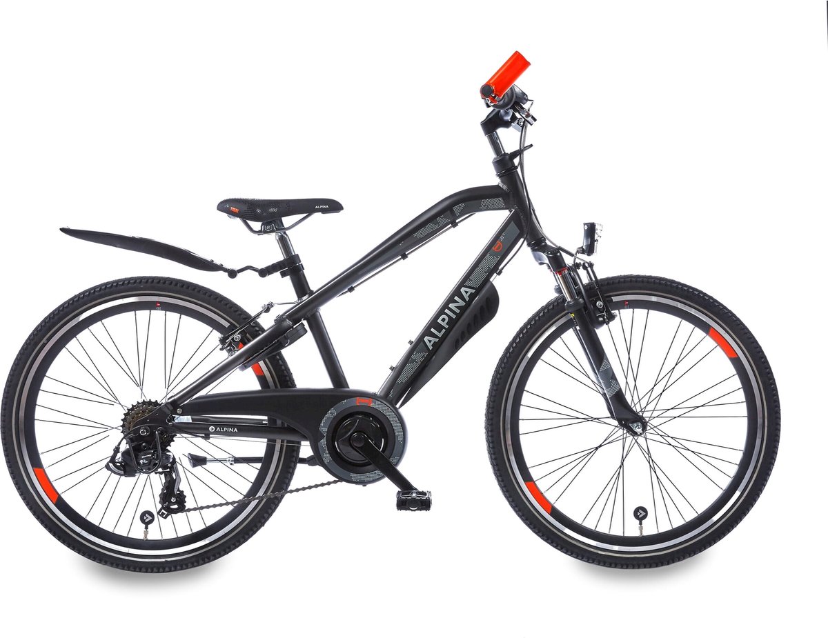 Alpina Trial Sport Jongensfiets - 24 inch - Space Black Matt R7 - 7 versnellingen - Mountainbike - Zwart Kinderfiets kopen online