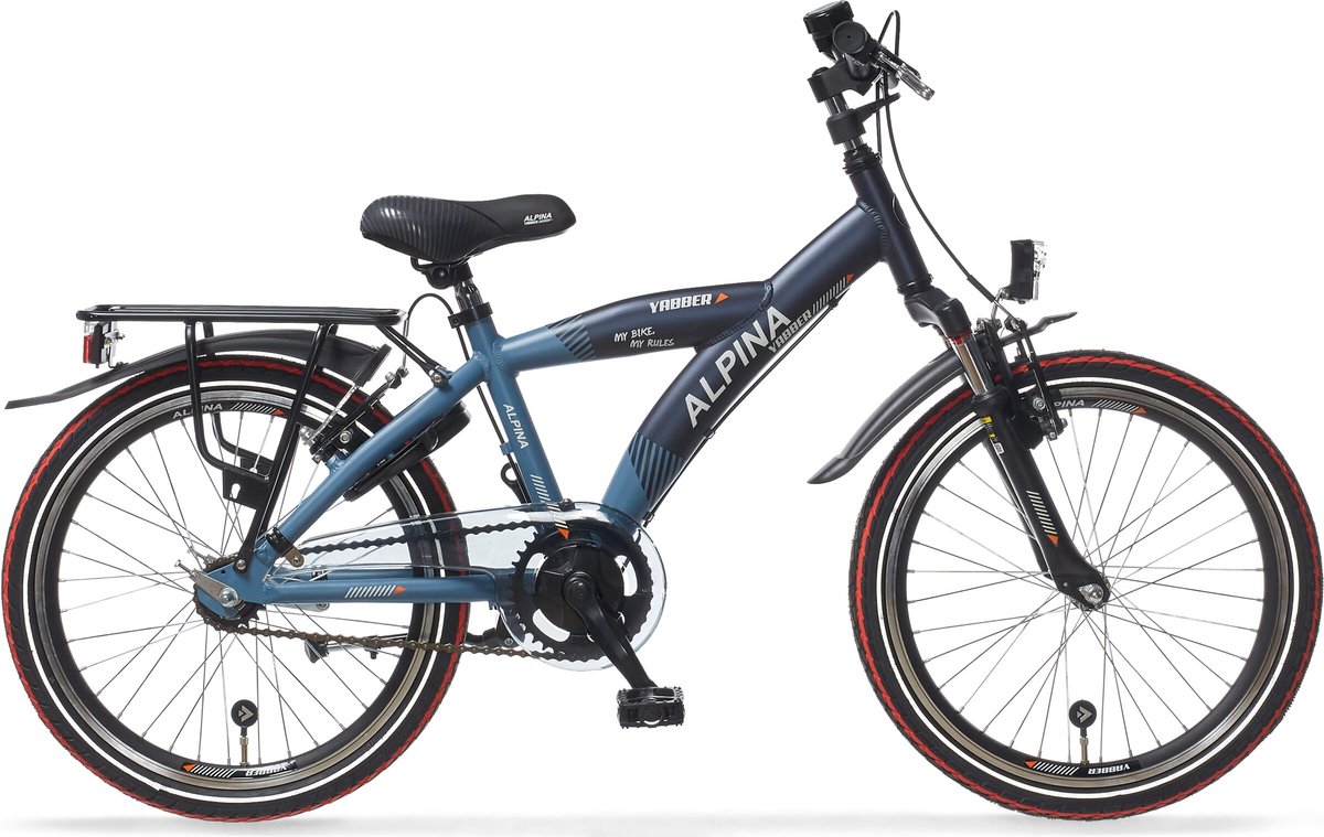 Alpina Yabber Jongensfiets - 20 inch - Stone Blue Matt / Navy Blue Matt - Mountainbike Kinderfiets kopen online