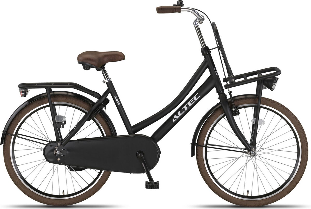 altec urban transportfiets 24 inch zwart