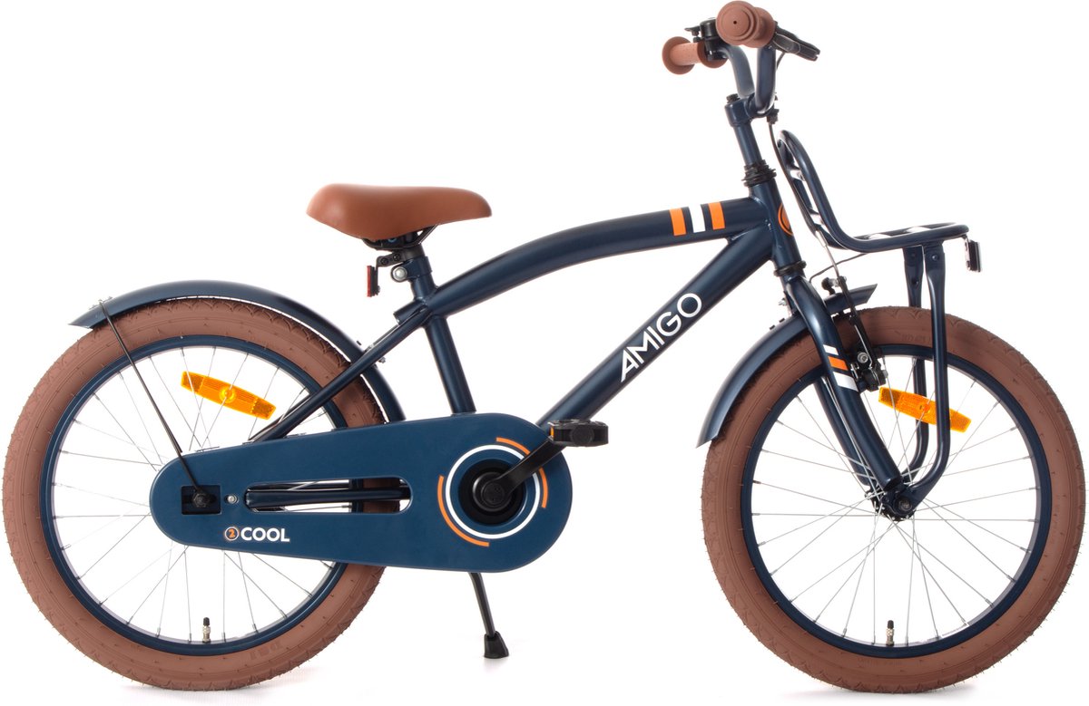 AMIGO 2Cool Jongensfiets 18 Inch - Kinderfiets voor 5 tot 7 Jaar - 105-120 cm - Blauw Kinderfiets kopen online