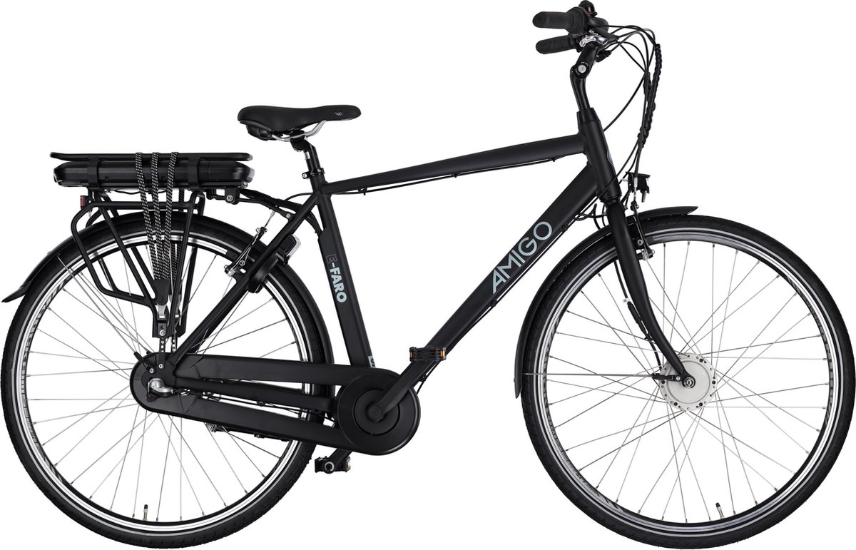 AMIGO E-Faro S1 Elektrische Fiets - E-bike 28 Inch - 53 cm Herenfiets - 3 Versnellingen - V-Brakes - Matzwart Fiets (elektrisch) kopen online