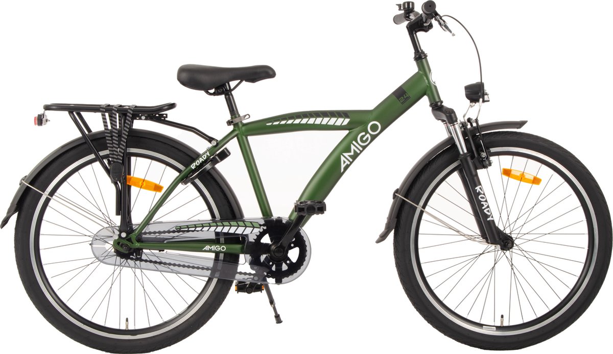 AMIGO Roady Jongensfiets 24 Inch - Kinderfiets voor 8 tot 12 Jaar - 115+ cm - Groen Kinderfiets kopen online