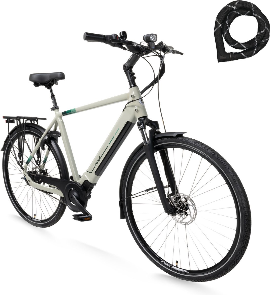 amslod e lv denton black edition elektrische fiets city elite collectie maat l 56cm arden green 360wh accu abus iven chain 8210 110cm slot