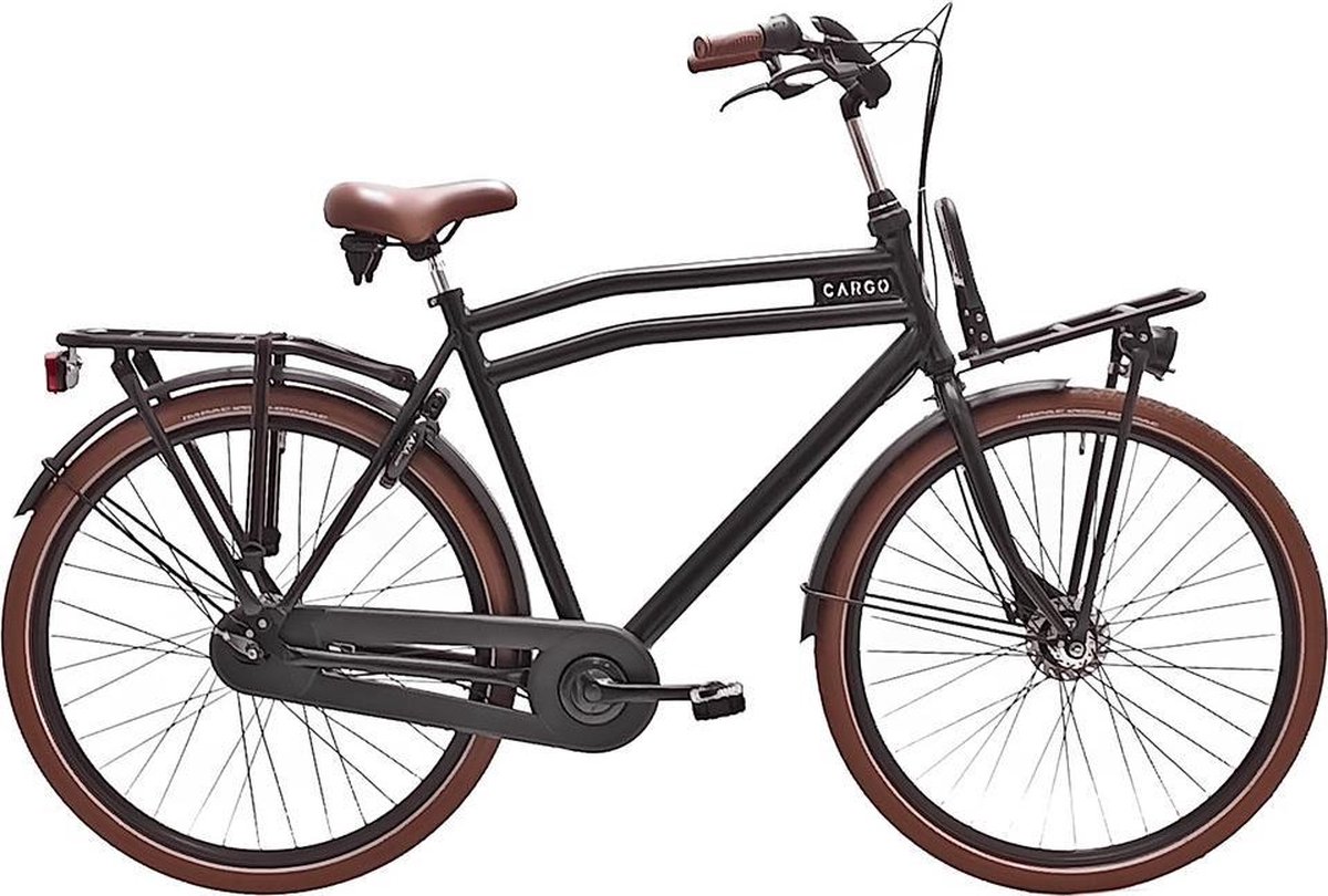 Avalon Cargo - Transportfiets voor Heren - 28 Inch 59 cm - 3 Versnellingen - Matzwart Fiets kopen online