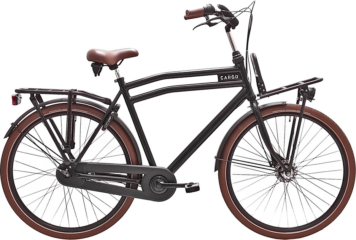 avalon cargo transportfiets voor heren 28 inch met 3 versnellingen matzwart