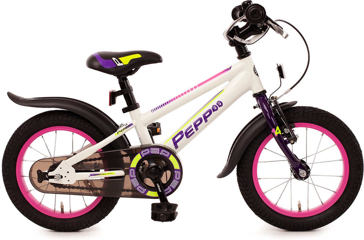 Bachtenkirch kinderfiets Pepp, 14 inch, wit / violet Kinderfiets kopen online