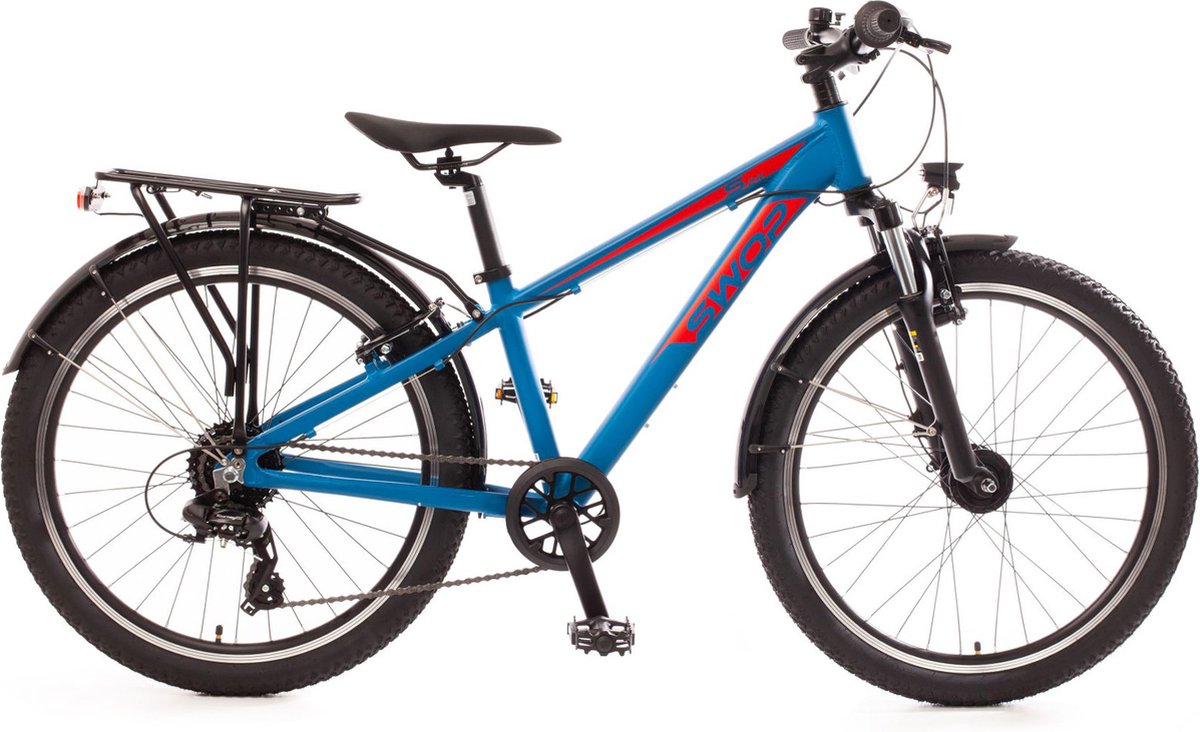 Bachtenkirch SWOP, 24 inch geveerd, ATB kinderfiets, 8 sp, blauw Kinderfiets kopen online
