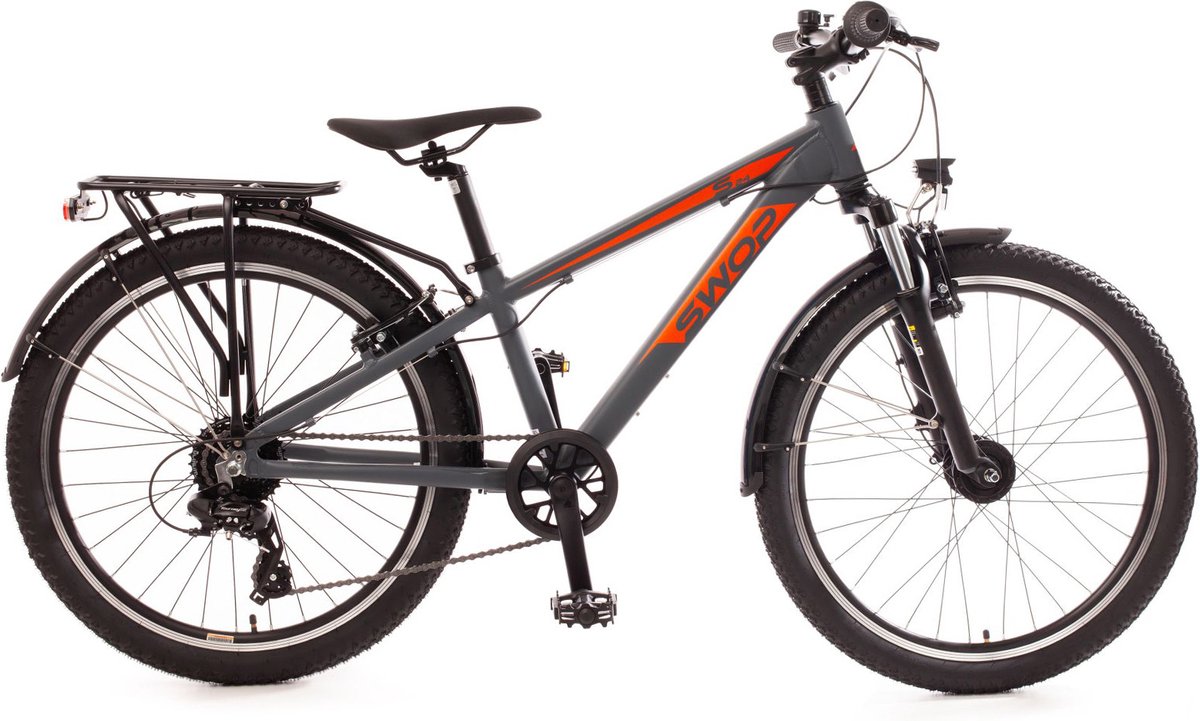 bachtenkirch swop 24 inch geveerd atb kinderfiets 8 sp grijs