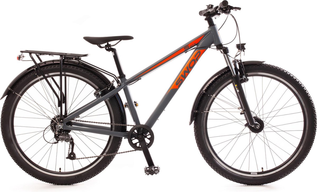 Bachtenkirch SWOP, 27.5 inch geveerd, ATB jeugdfiets, 9 sp, grijs Kinderfiets kopen online