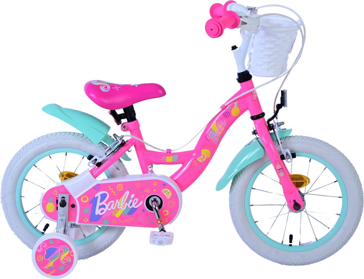 Barbie Kinderfiets - Meisjes - 14 inch - Roze - Twee handremmen Kinderfiets kopen online