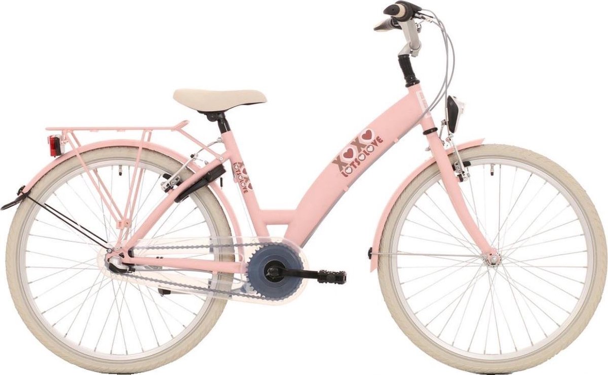 bike fun lots of love kinderfiets vrouwen roze wit rood 43