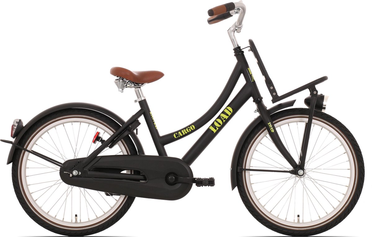 Bikefun Load 20 meisjesfiets met remnaaf - mat zwart Kinderfiets kopen online
