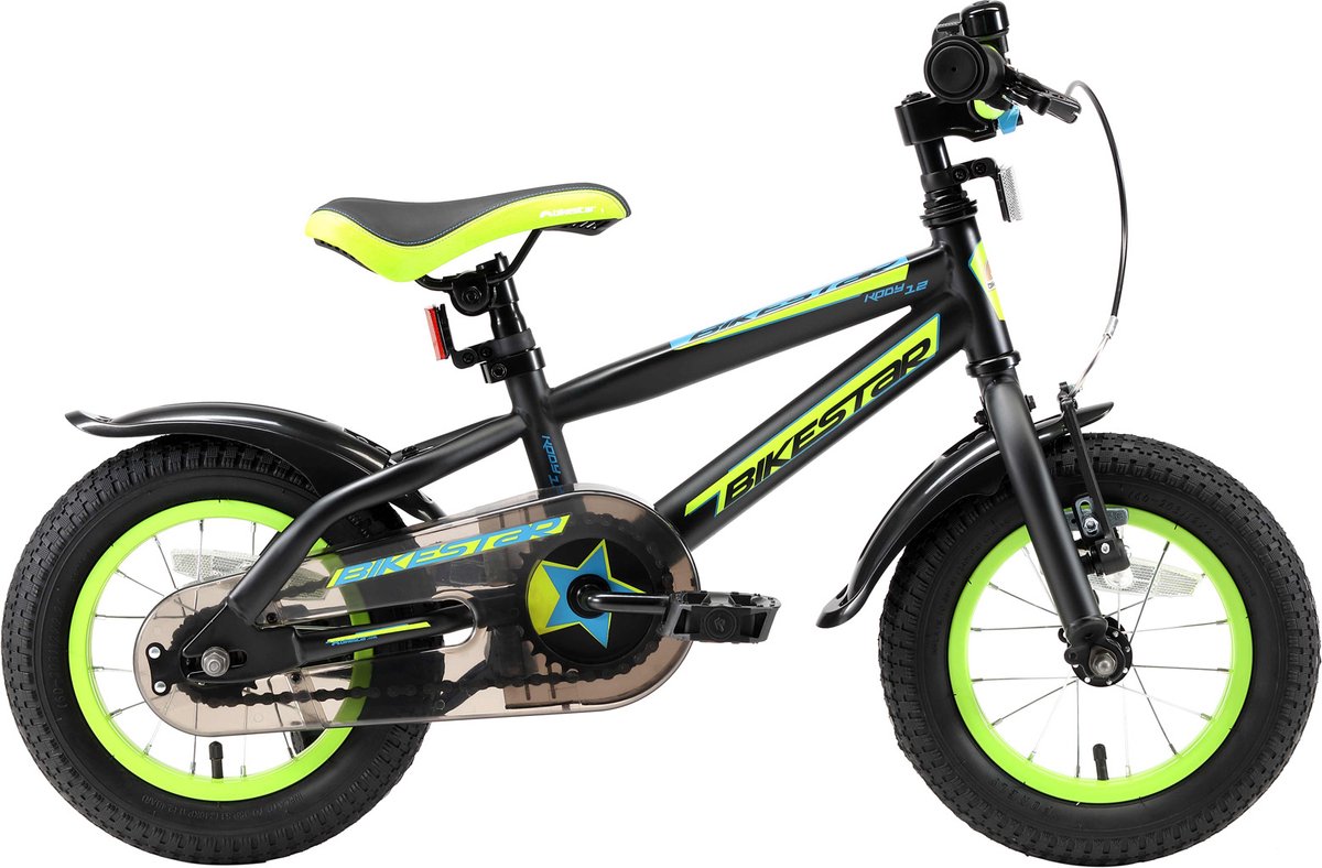 Bikestar 12 inch Urban Jungle kinderfiets, zwart / geel Kinderfiets kopen online