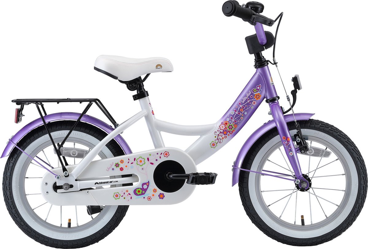 Bikestar 14 inch Classic, lila / wit Kinderfiets kopen online
