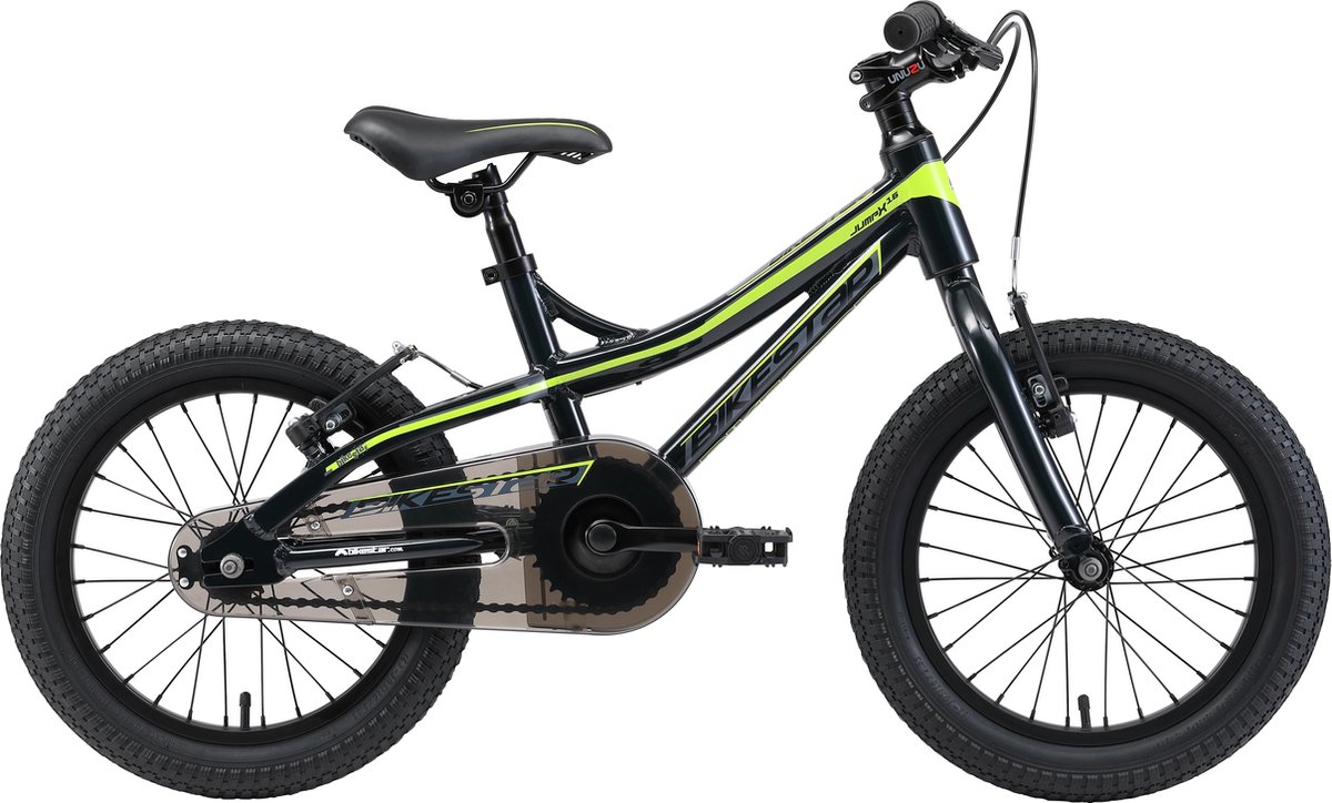Bikestar 16 inch Alu Mountainbike kinderfiets, zwart / groen Kinderfiets kopen online