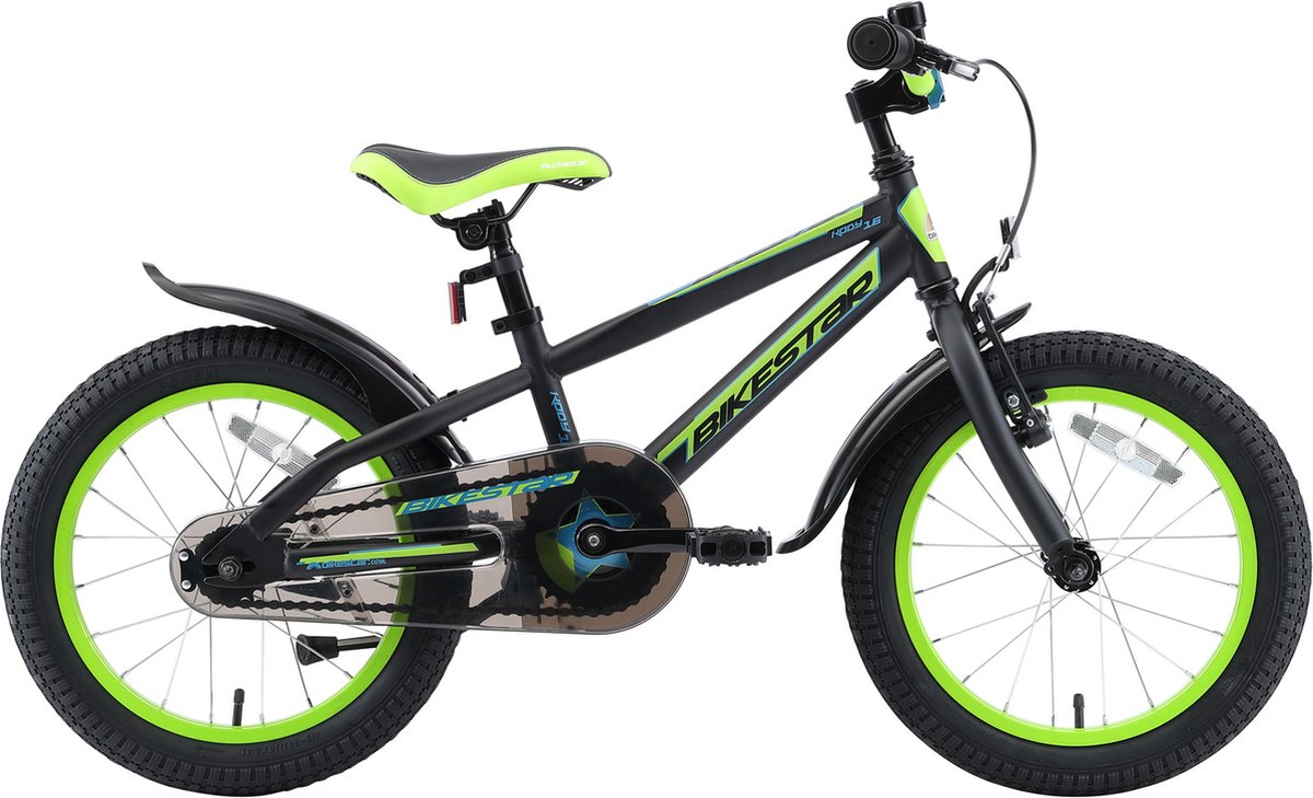 Bikestar 16 inch Urban Jungle kinderfiets, zwart / groen Kinderfiets kopen online