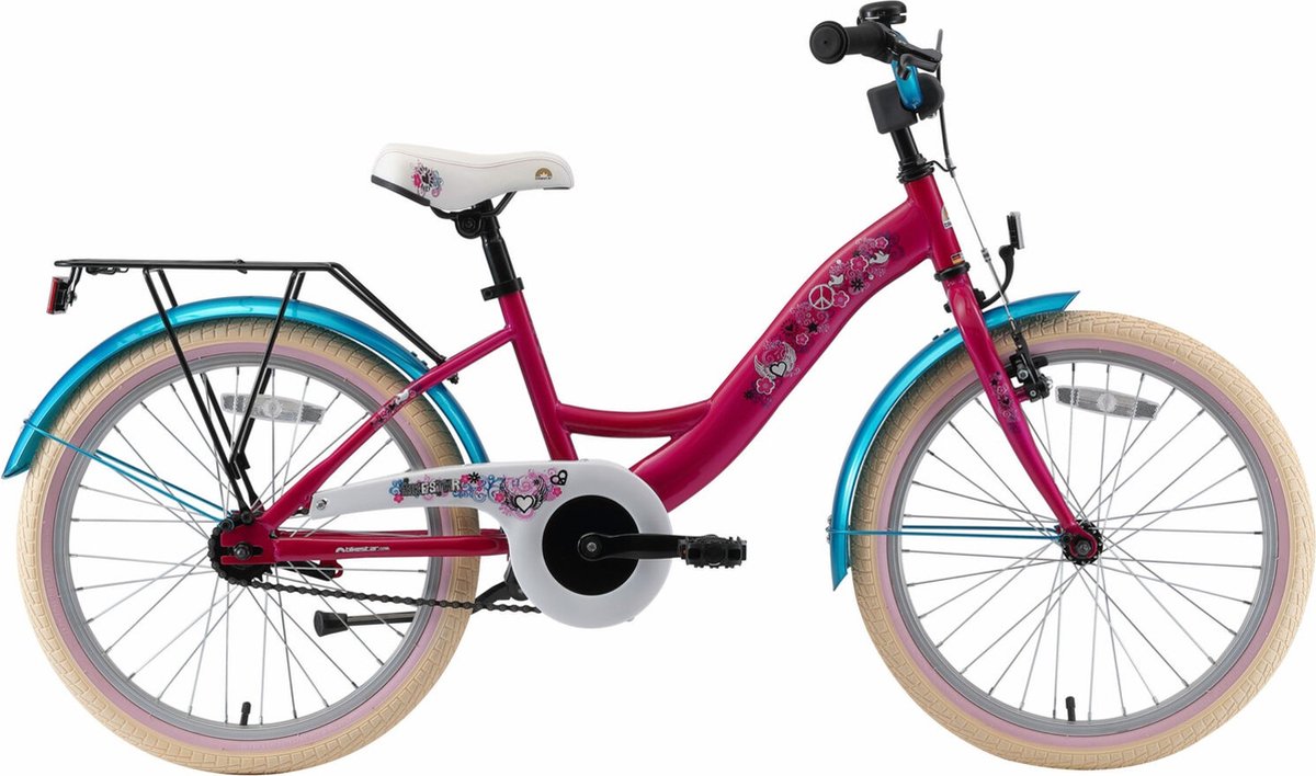 bikestar 20 inch classic kinderfiets paars turquoise
