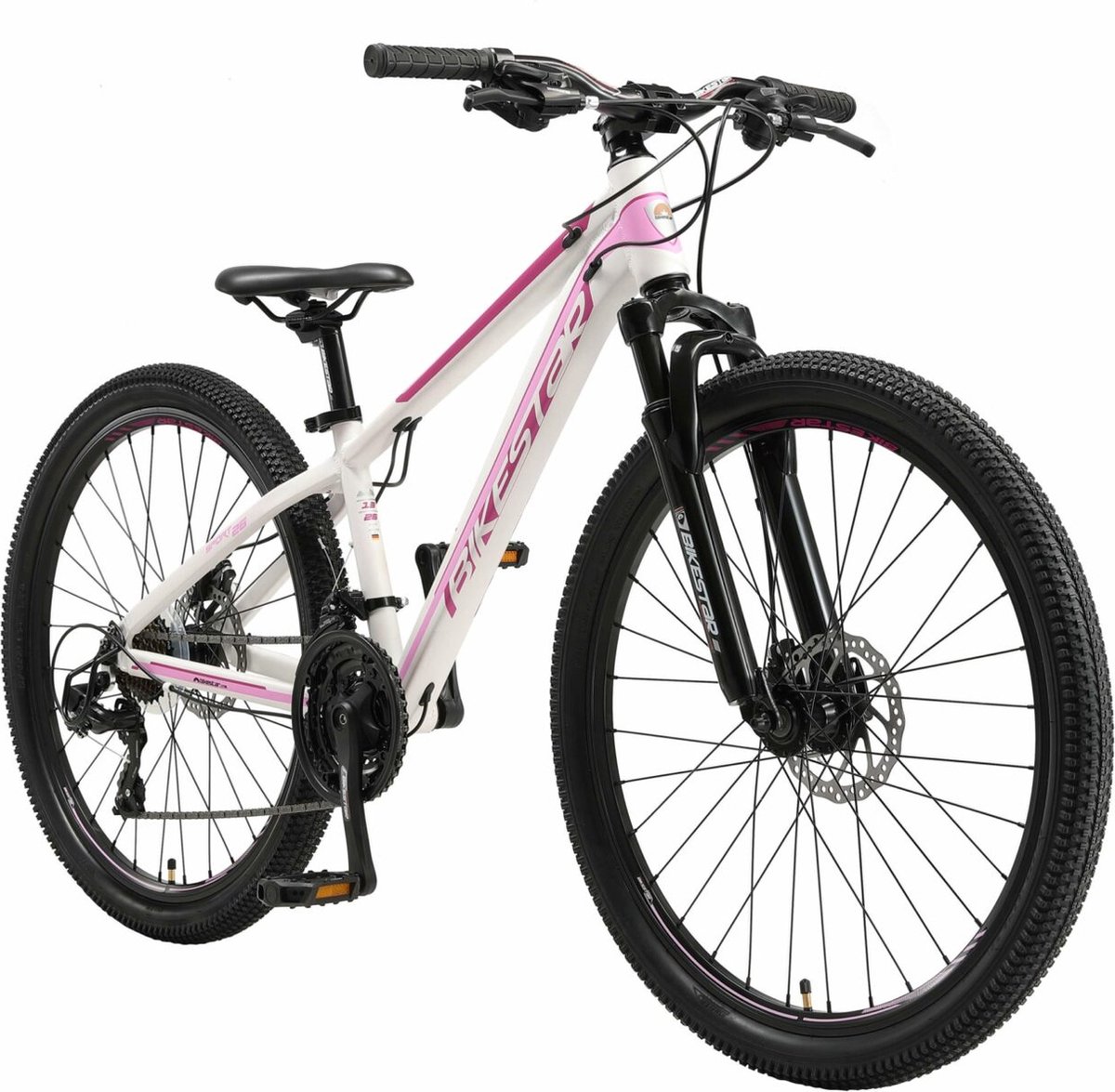 bikestar 26 inch 21 speed hardtail sport mtb wit roze