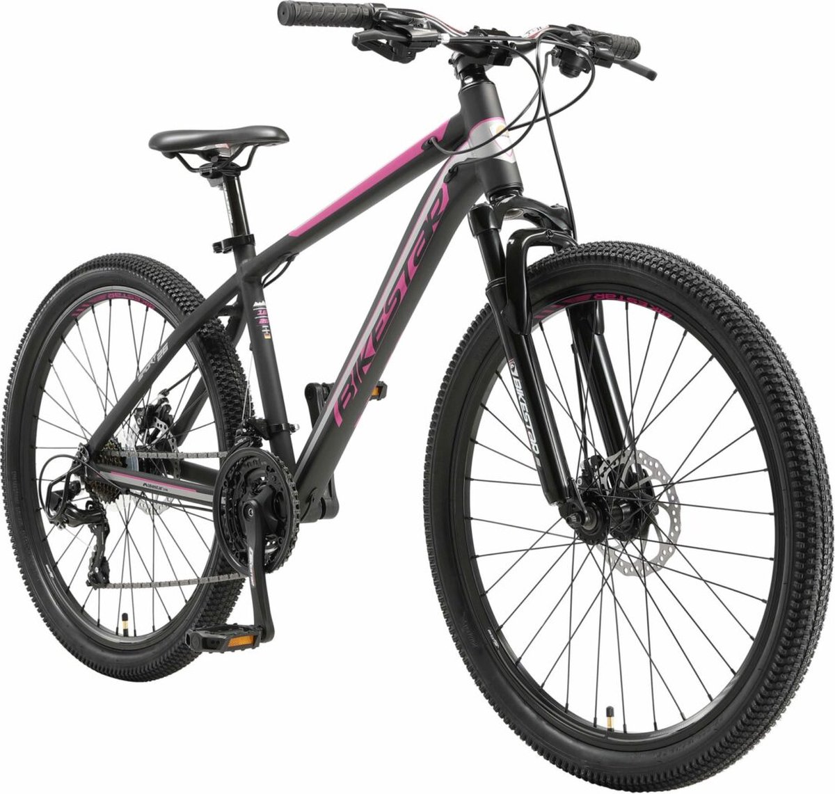 bikestar 26 inch 21 speed hardtail sport mtb zwart roze