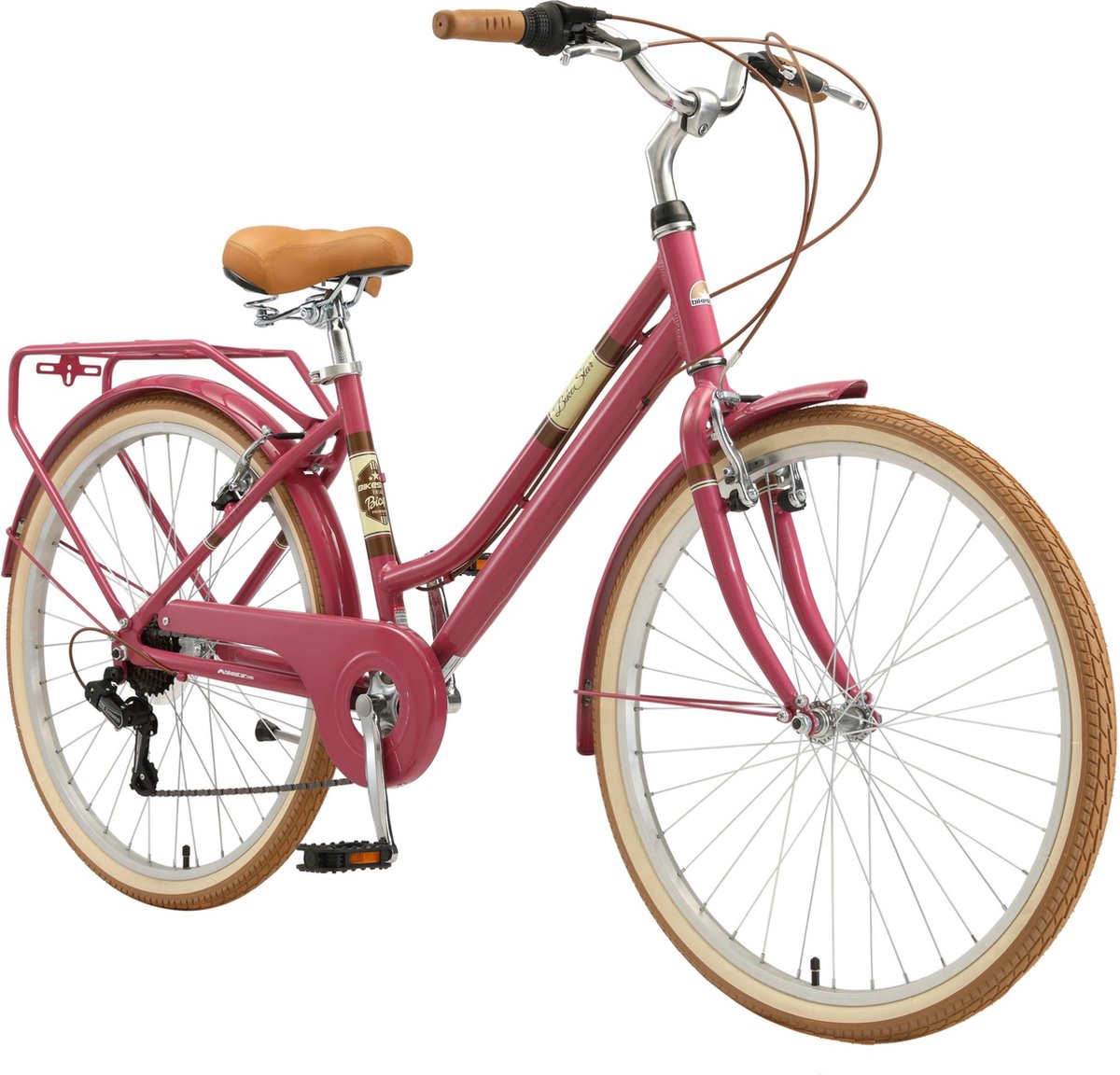 bikestar 26 inch 7 sp derailleur retro damesfiets paars