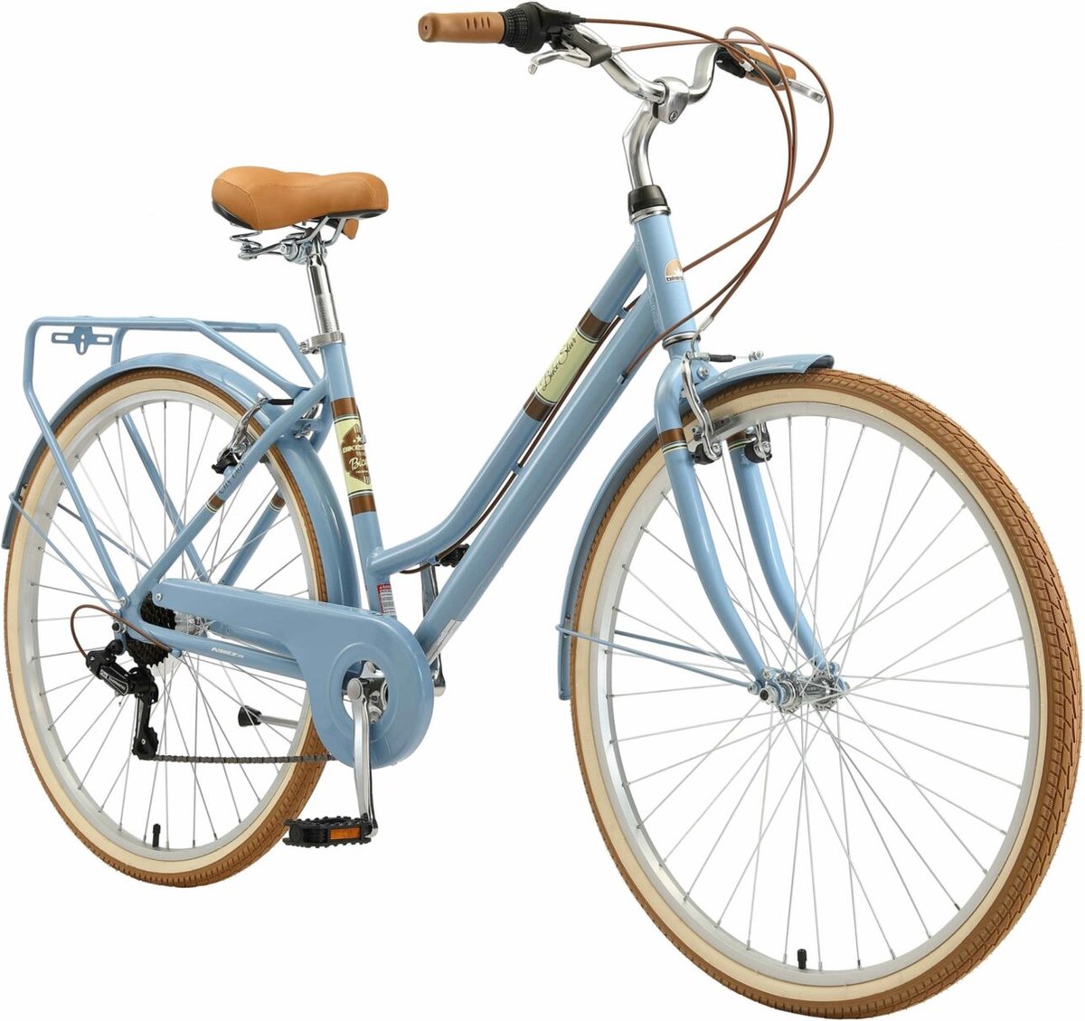 bikestar 28 inch 7 sp derailleur retro damesfiets blauw