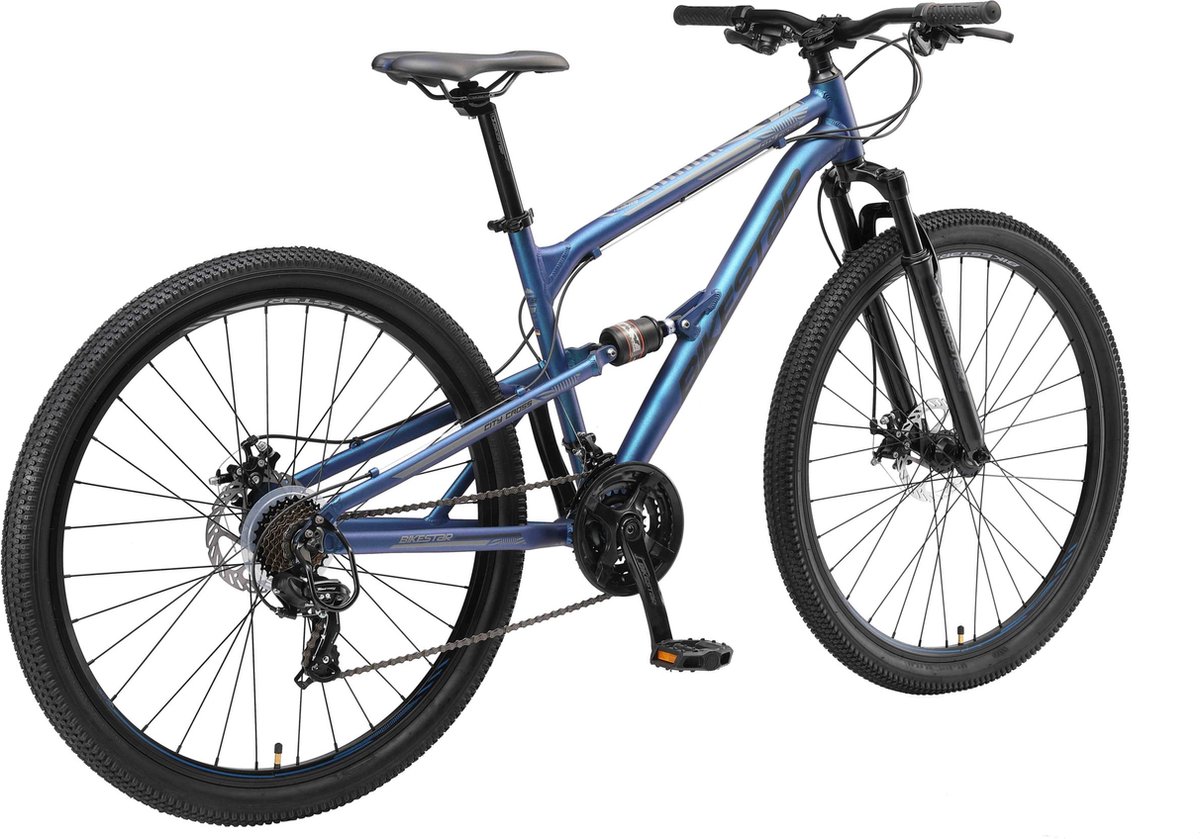 bikestar fully mtb alu 29 inch 21 speed blauw