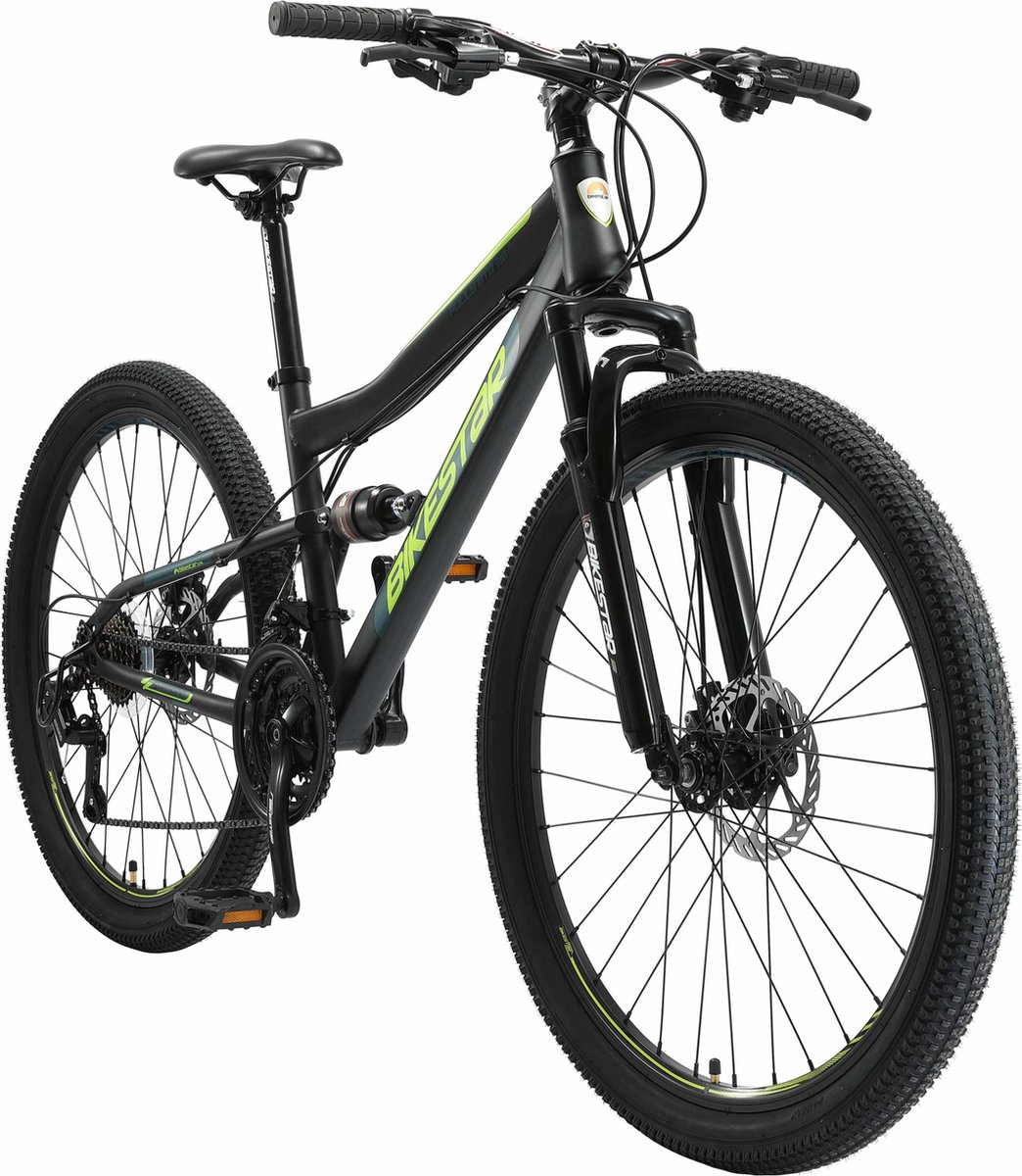 bikestar fully mtb staal medium 26 inch 21 speed zwart