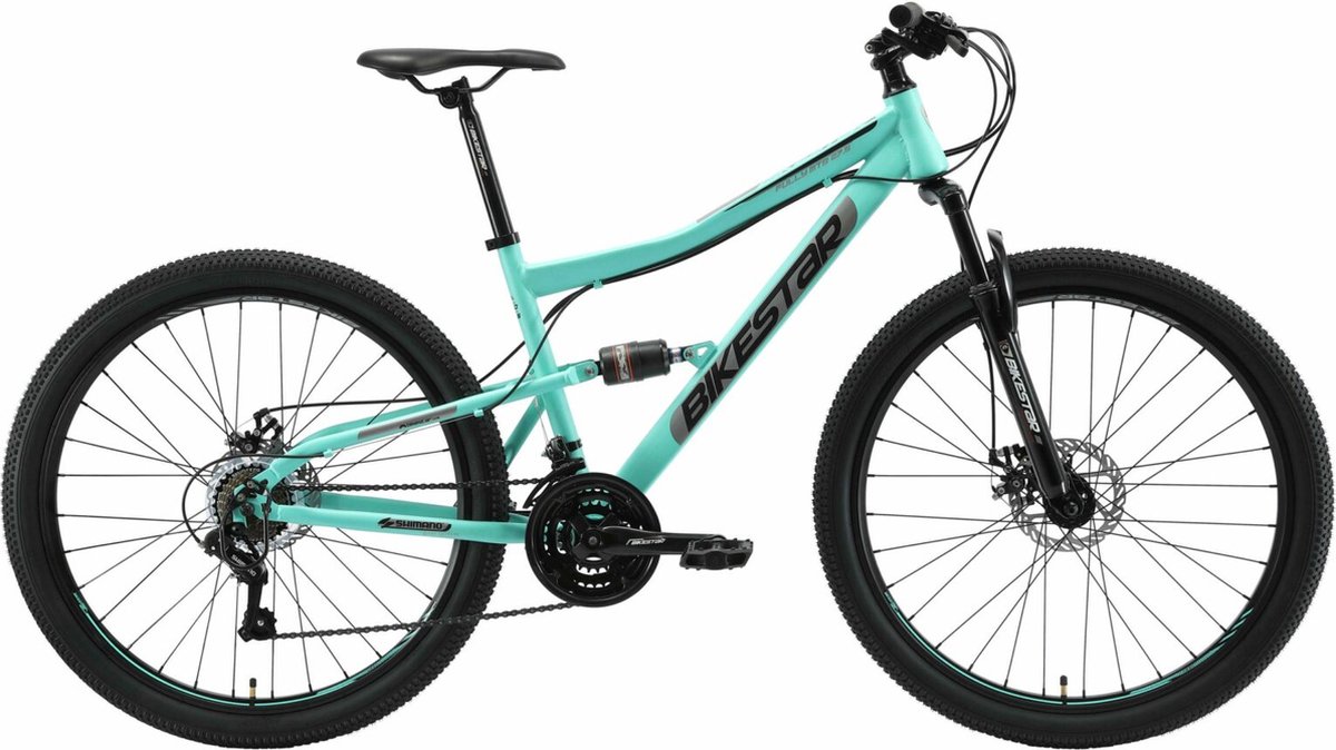 bikestar fully mtb staal medium 27 5 inch 21 speed mintgroen