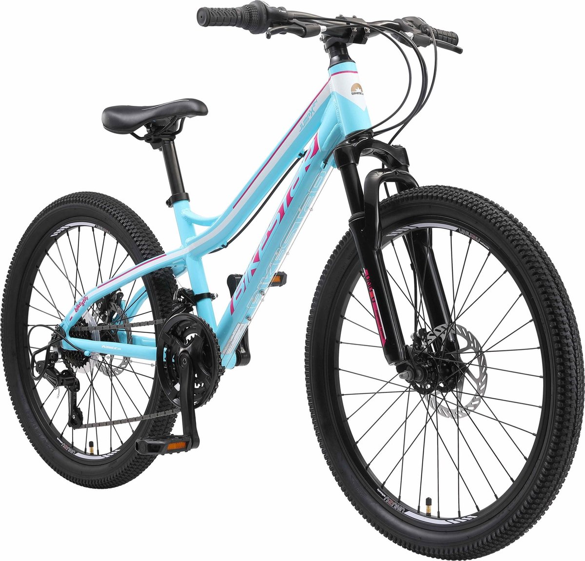 bikestar hardtail mtb 21speed 24inch turquoise wit