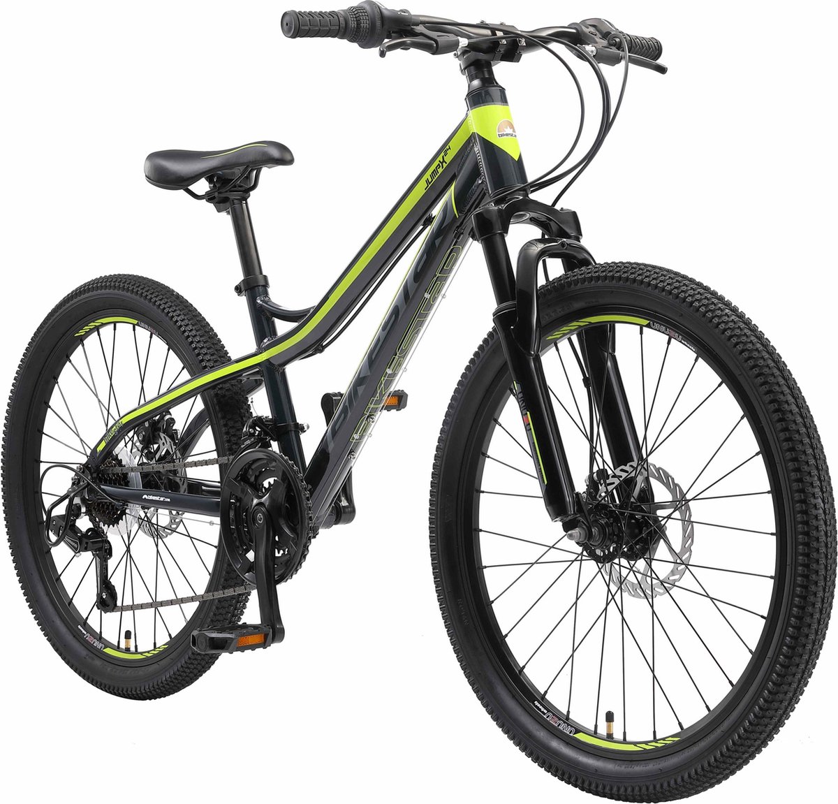 bikestar hardtail mtb 21speed 24inch zwart groen