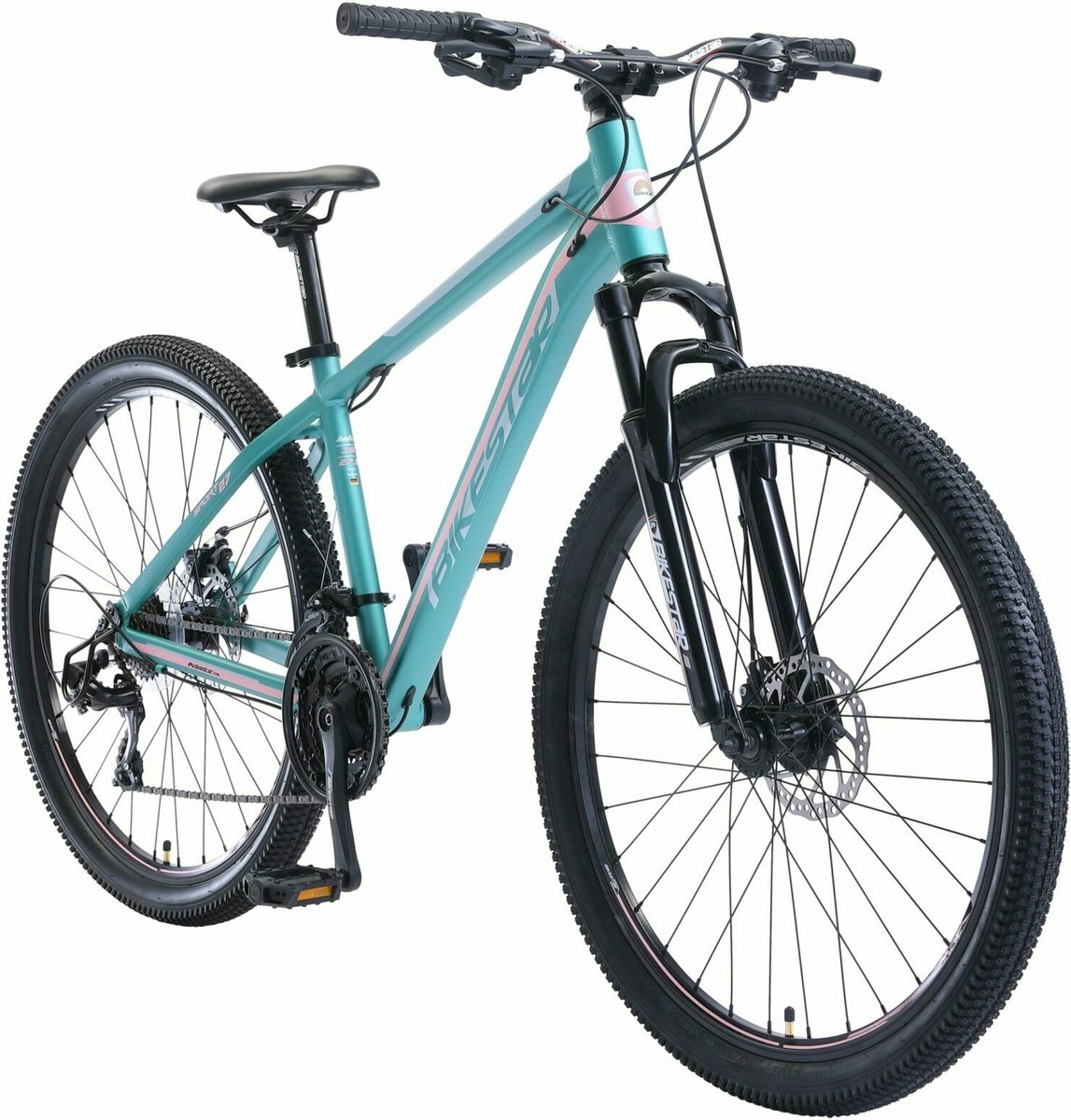bikestar hardtail mtb alu sport m 27 5 inch 21 speed turquoise roze