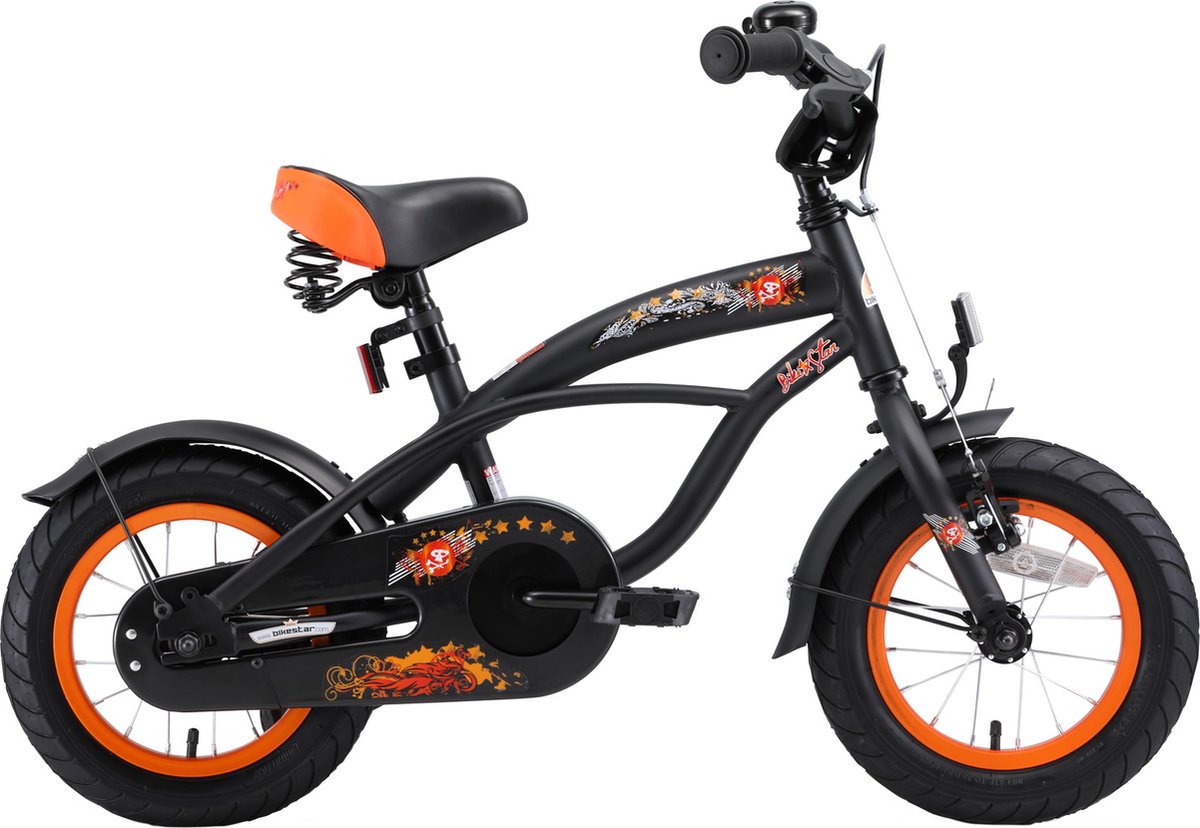 Bikestar kinderfiets Cruiser 12 inch zwart Kinderfiets kopen online