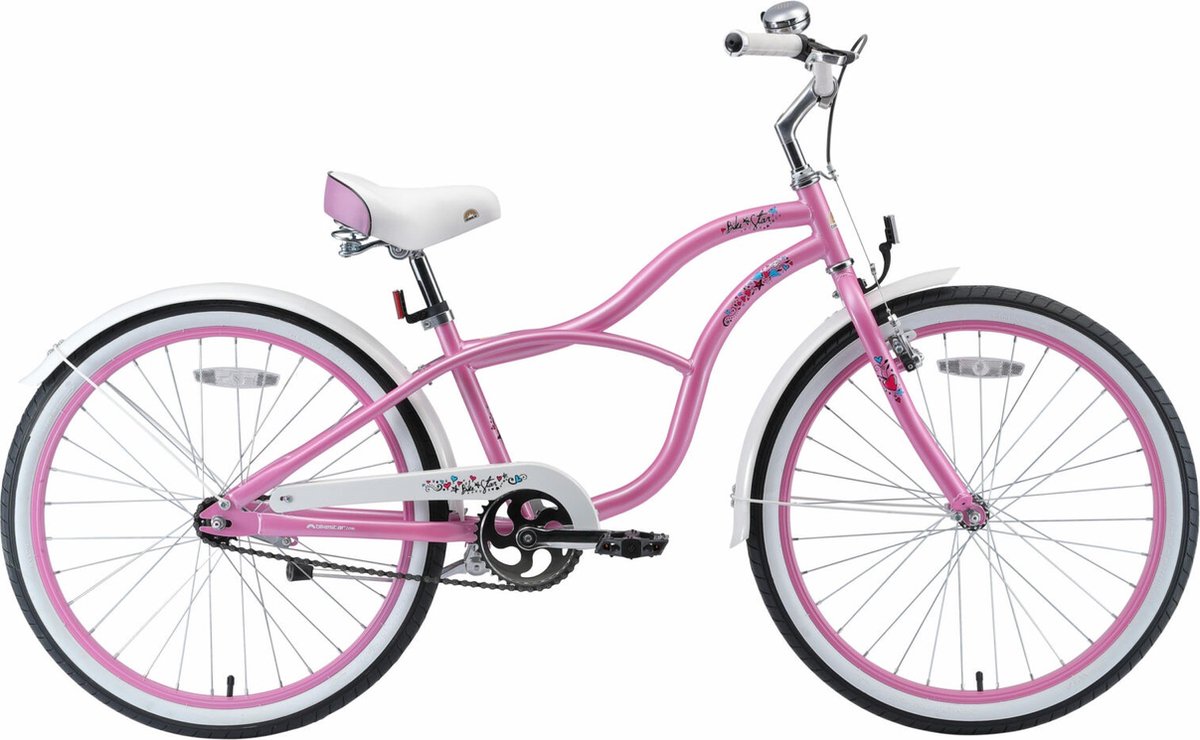 Bikestar kinderfiets Cruiser 24 inch roze Kinderfiets kopen online