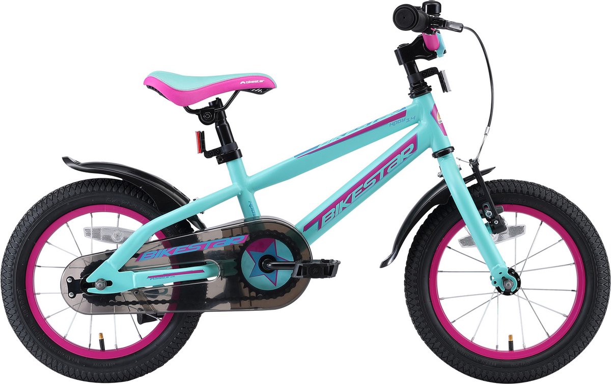 Bikestar kinderfiets Urban Jungle 14 inch turquoise/paars Kinderfiets kopen online