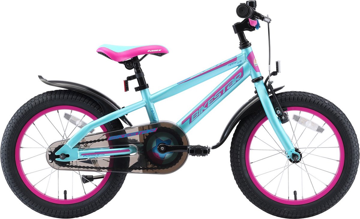 bikestar kinderfiets urban jungle 16 inch paars turquoise