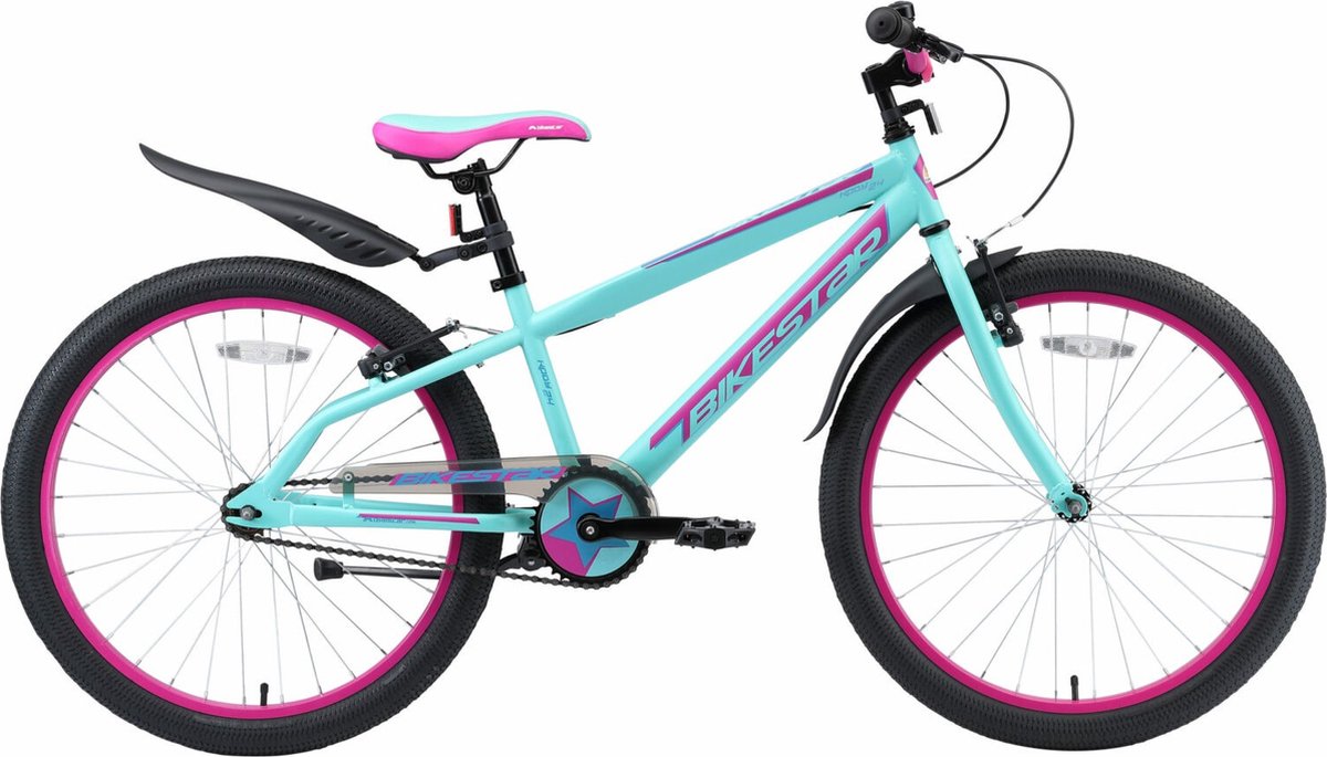 Bikestar kinderfiets Urban Jungle 24 inch turquoise/paars Kinderfiets kopen online