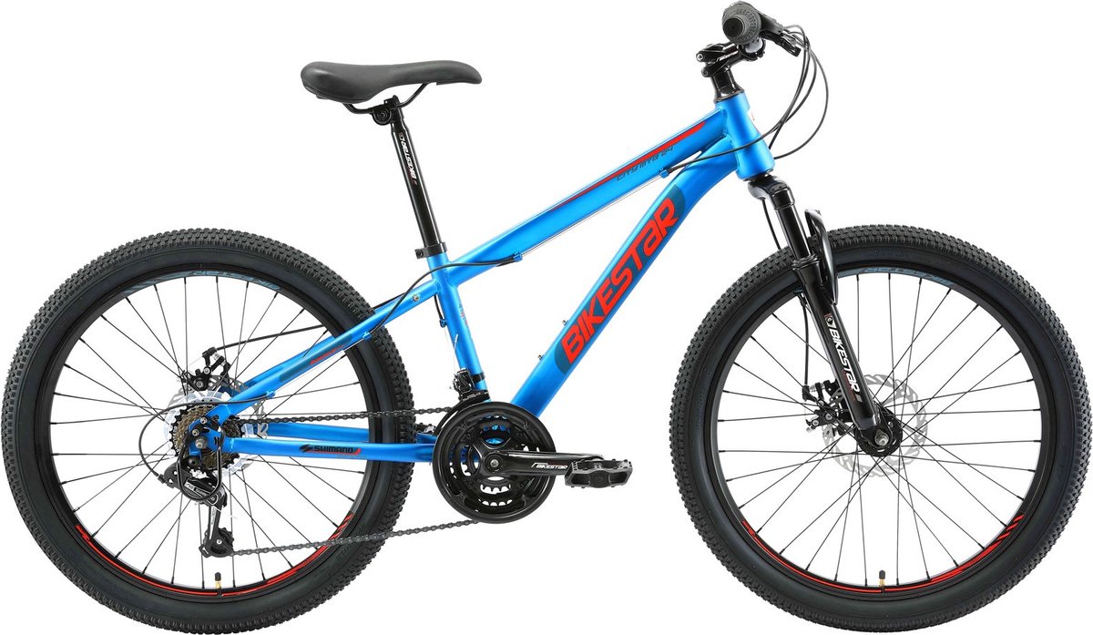 bikestar mtb staal 21speed 24inch blauw