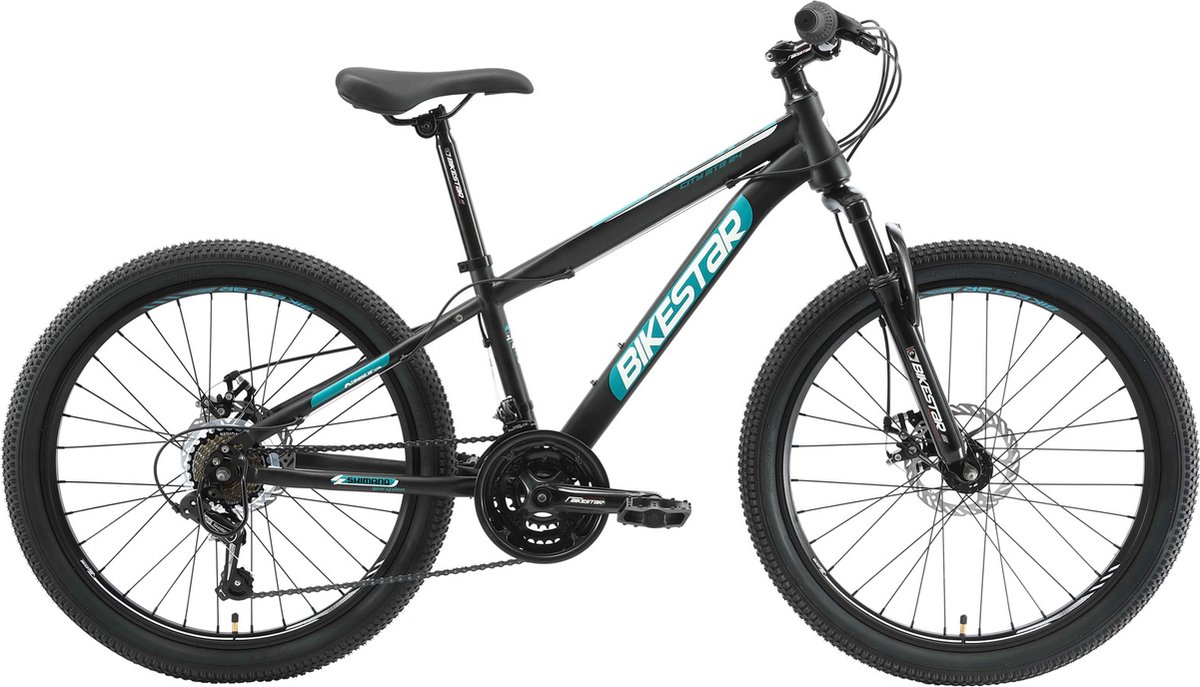 bikestar mtb staal 21speed 24inch zwart