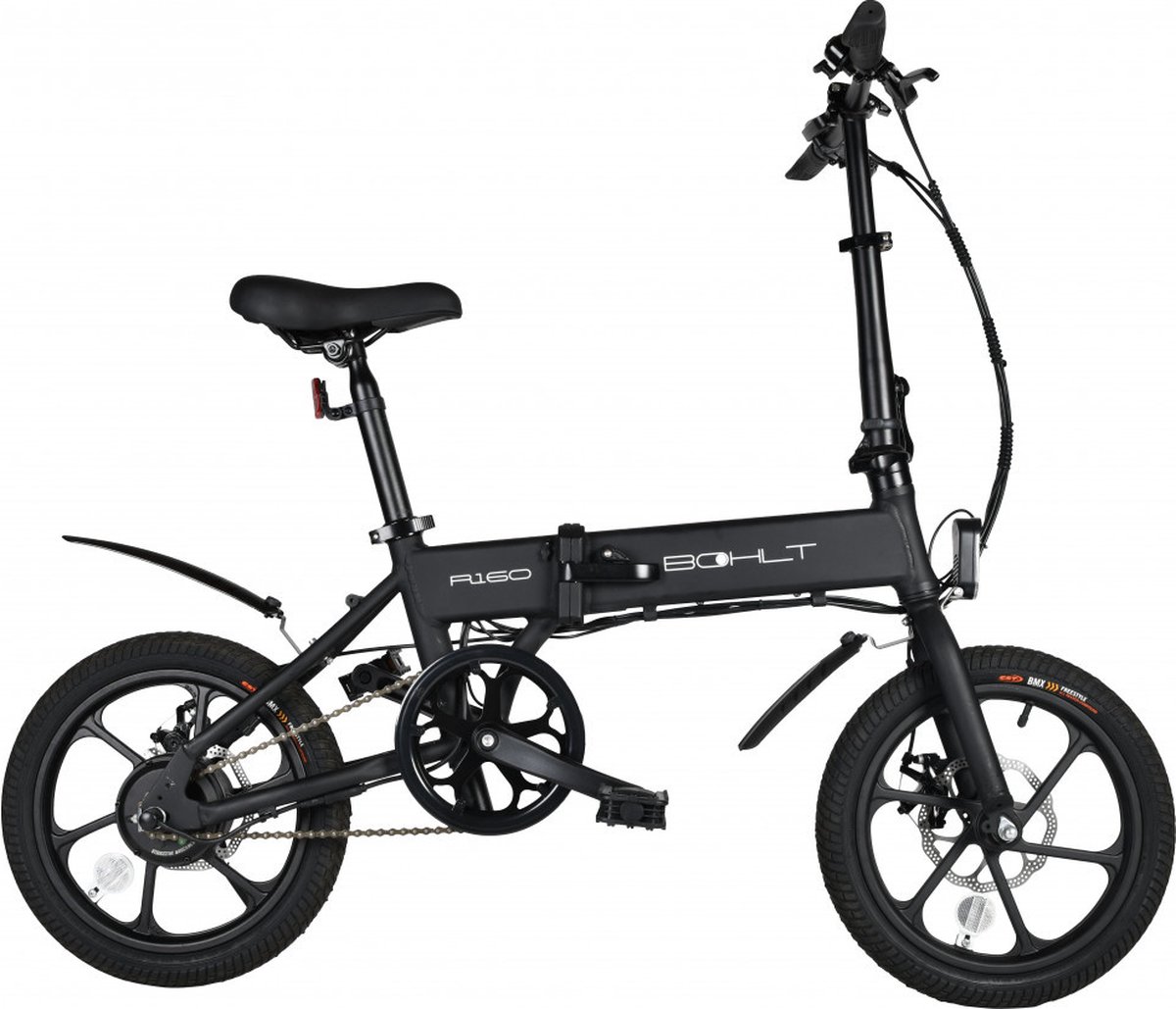 bohlt r160 elektrische vouwfiets achterwielmotor 187wh zwart