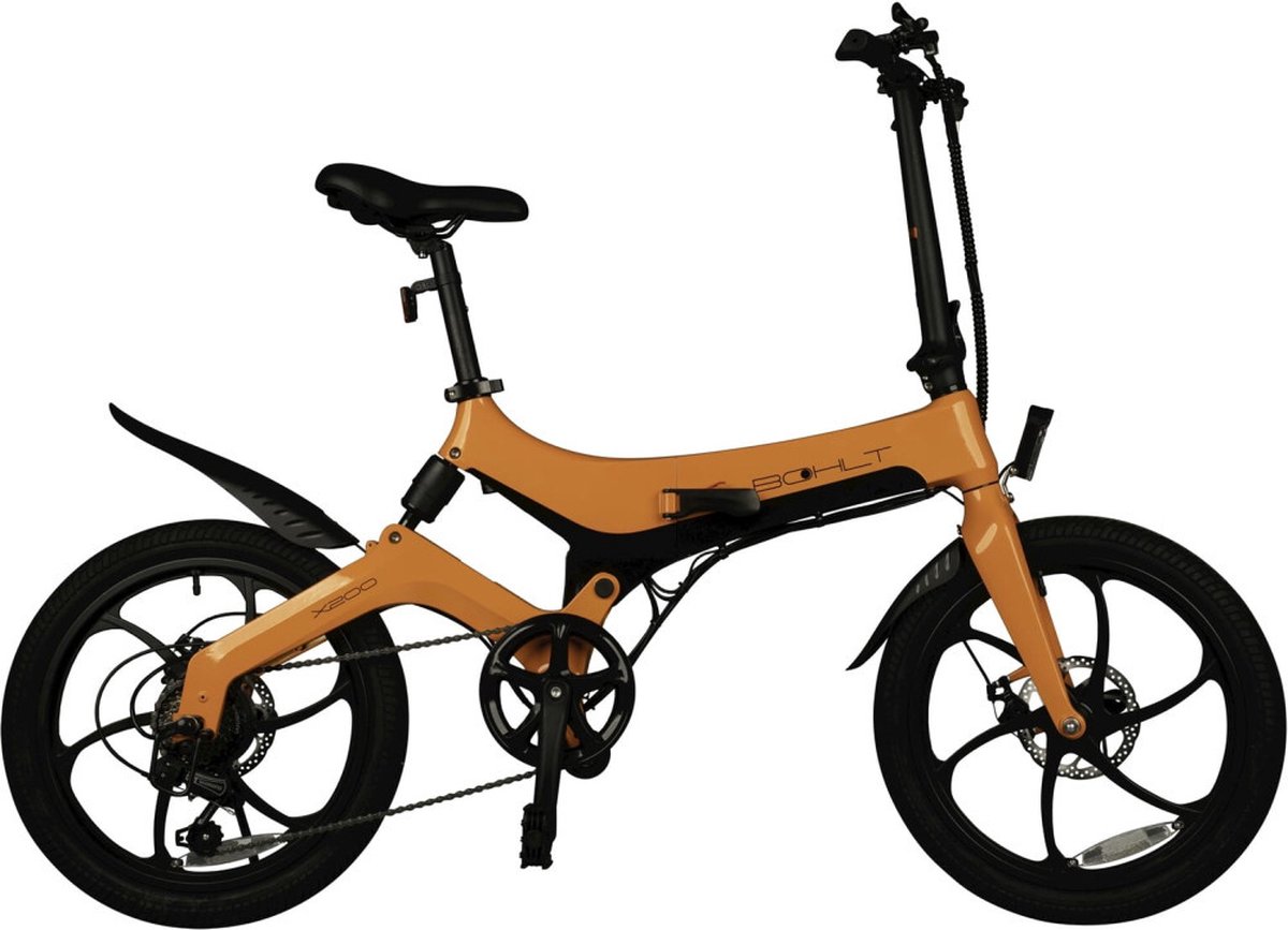bohlt x200 elektrische vouwfiets 280wh accu 6 versnellingen oranje