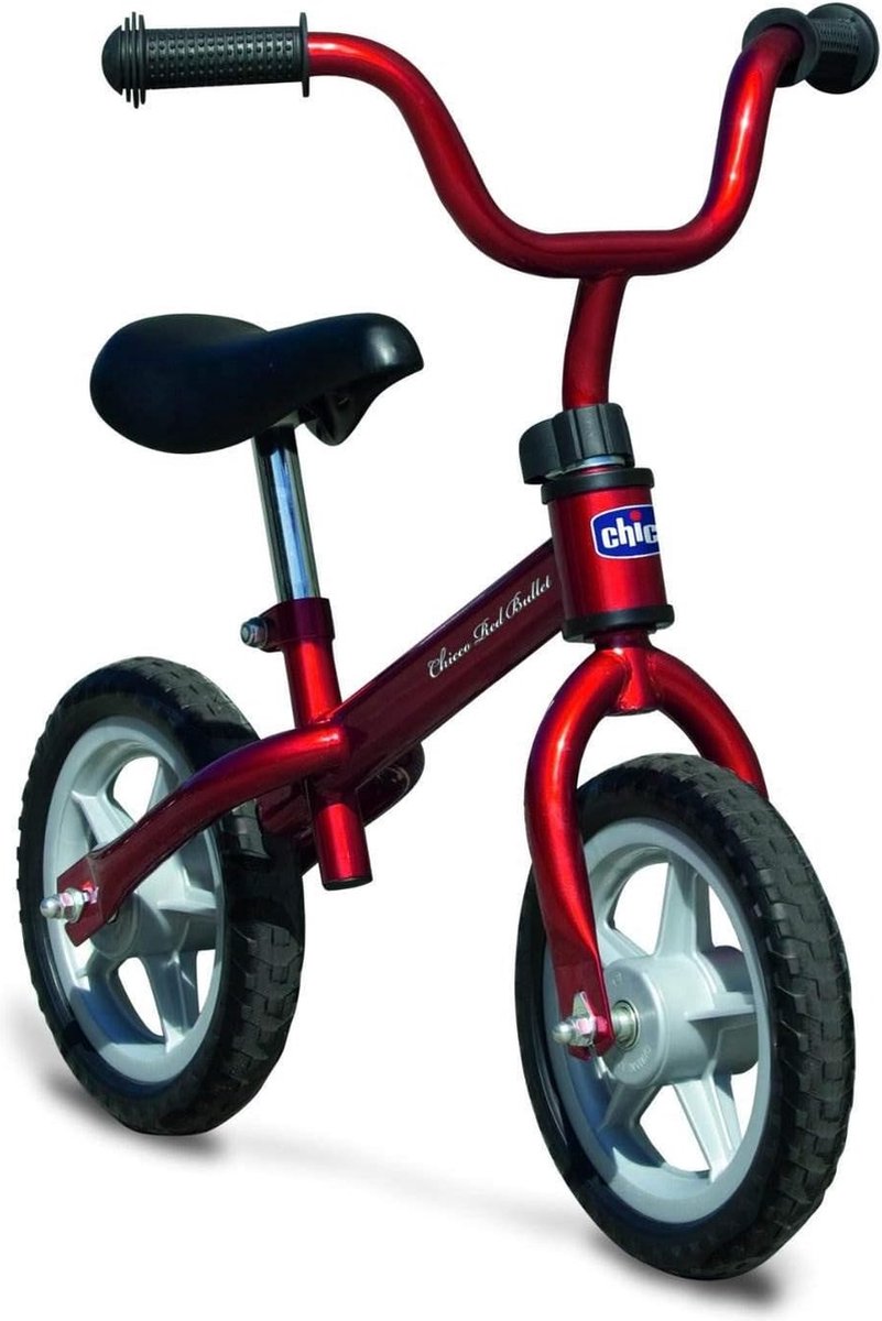 bullet loopfiets 2 tot 5 jaar kinderfiets zonder pedalen ontwikkel evenwicht verstelbaar stuur en zadel rood red