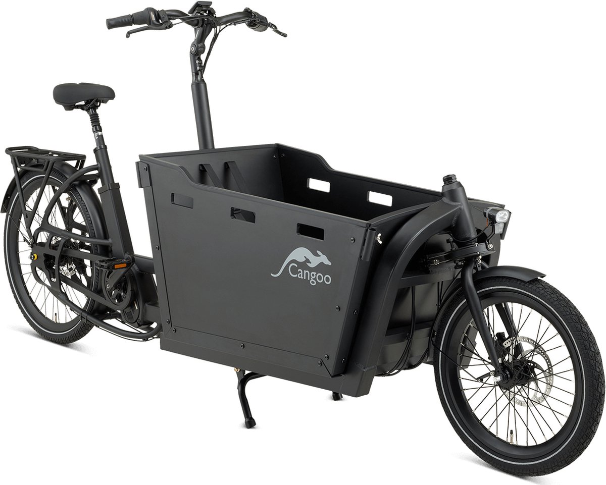Cangoo | Bakfiets | Bakfiets Cangoo Buzz :: Zwart - Zwart :: 26 inch | Aluminium | Zwart Fiets kopen online