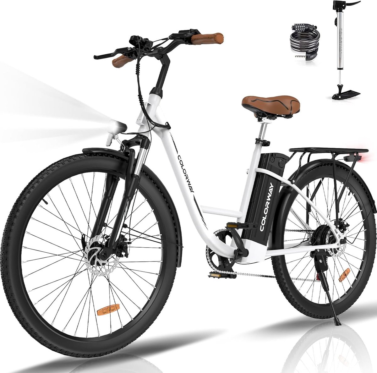 Colorway Elektrische Fiets BK31 - 28 Inch City Commuter EBike met Afneembare 36V 15Ah Lithium Batterij - Damesfiets - E-Bike met 250W Motor - 7 Versnellingen - IP54 Waterdicht Fiets (elektrisch) kopen online
