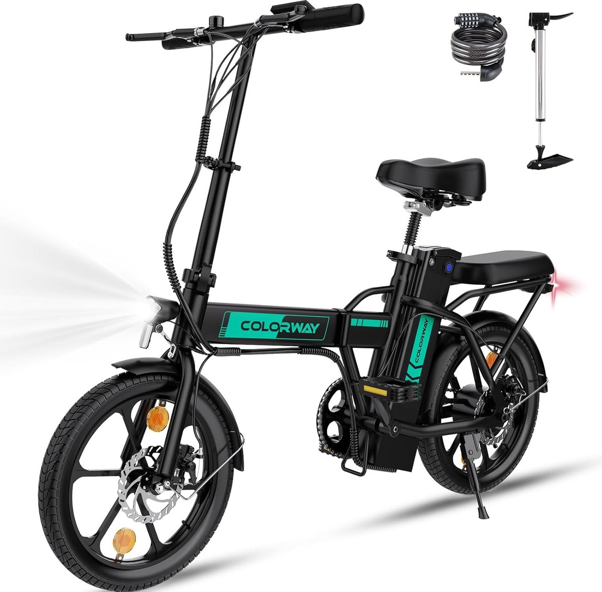 Colorway Elektrische Fiets BK5 - 16 Inch City Commuter EBike met Afneembare 36V 8.4Ah Lithium Batterij - Opvouwbaar E-Bike met 250W Motor - IP54 Waterproof Fiets (elektrisch) kopen online