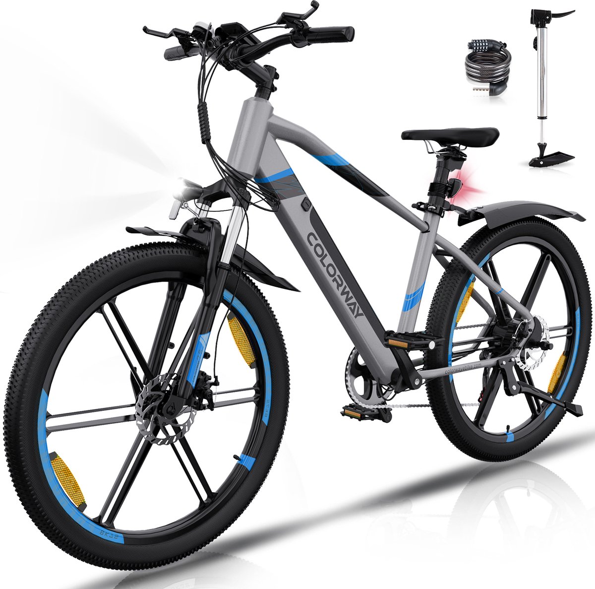 Colorway Elektrische Fiets BK7S - 26Inch Mountain EBike met Afneembare 36V 12Ah Lithium Batterij - City Commuter E-Bike met 250W Motor - 7 Versnellingen - IP54 Waterdicht Fiets (elektrisch) kopen online